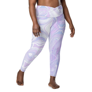 Blue Booberry Crossover Leggings With Pockets