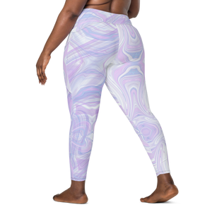 Blue Booberry Crossover Leggings With Pockets