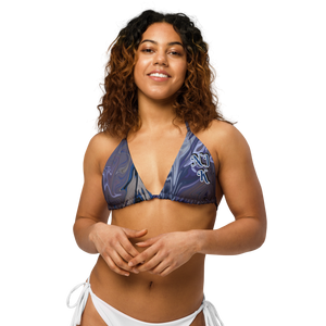 Berry Blues All-Over Print Recycled String Bikini Top