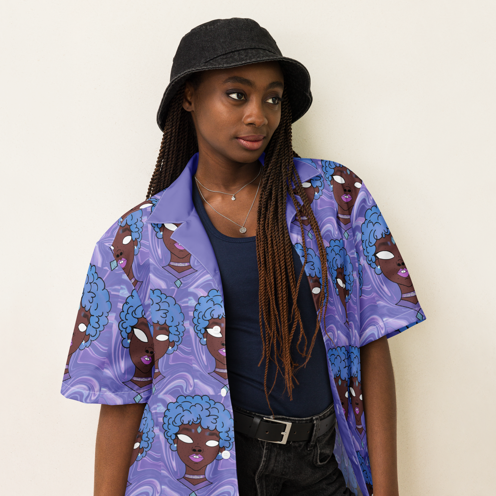 Blue Booberry Unisex Button Shirt