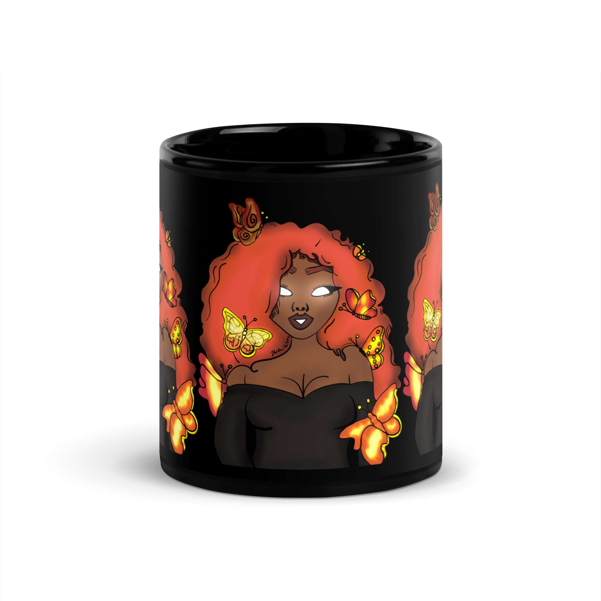 The Za Black Glossy Mug