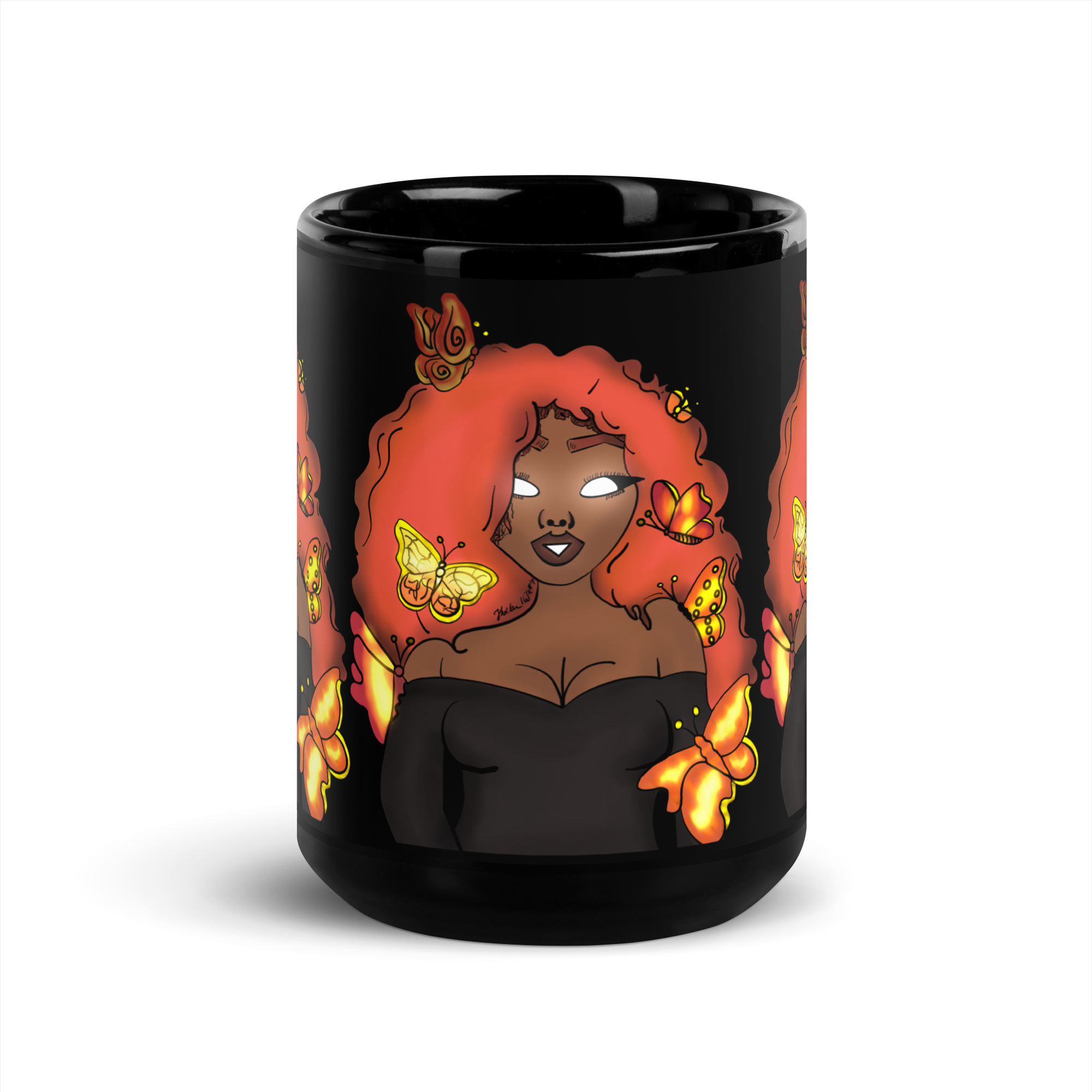 The Za Black Glossy Mug