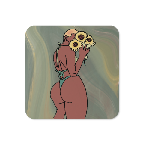 Big Booty Belle Bald Cork-Back Coaster