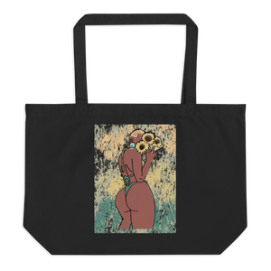 Big Booty Belle Bald Large Organic Tote Bag