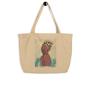 Big Booty Belle Bald Large Organic Tote Bag