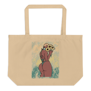 Big Booty Belle Bald Large Organic Tote Bag