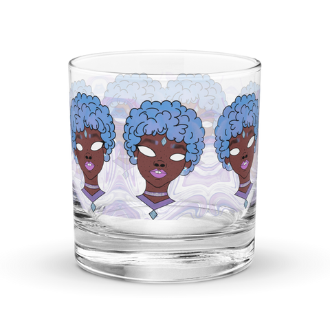 Blue Booberry On The Rocks Glass