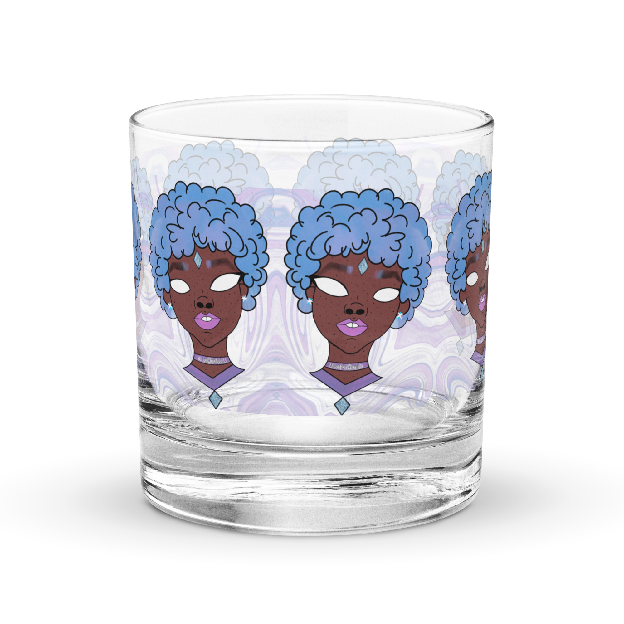 Blue Booberry On The Rocks Glass