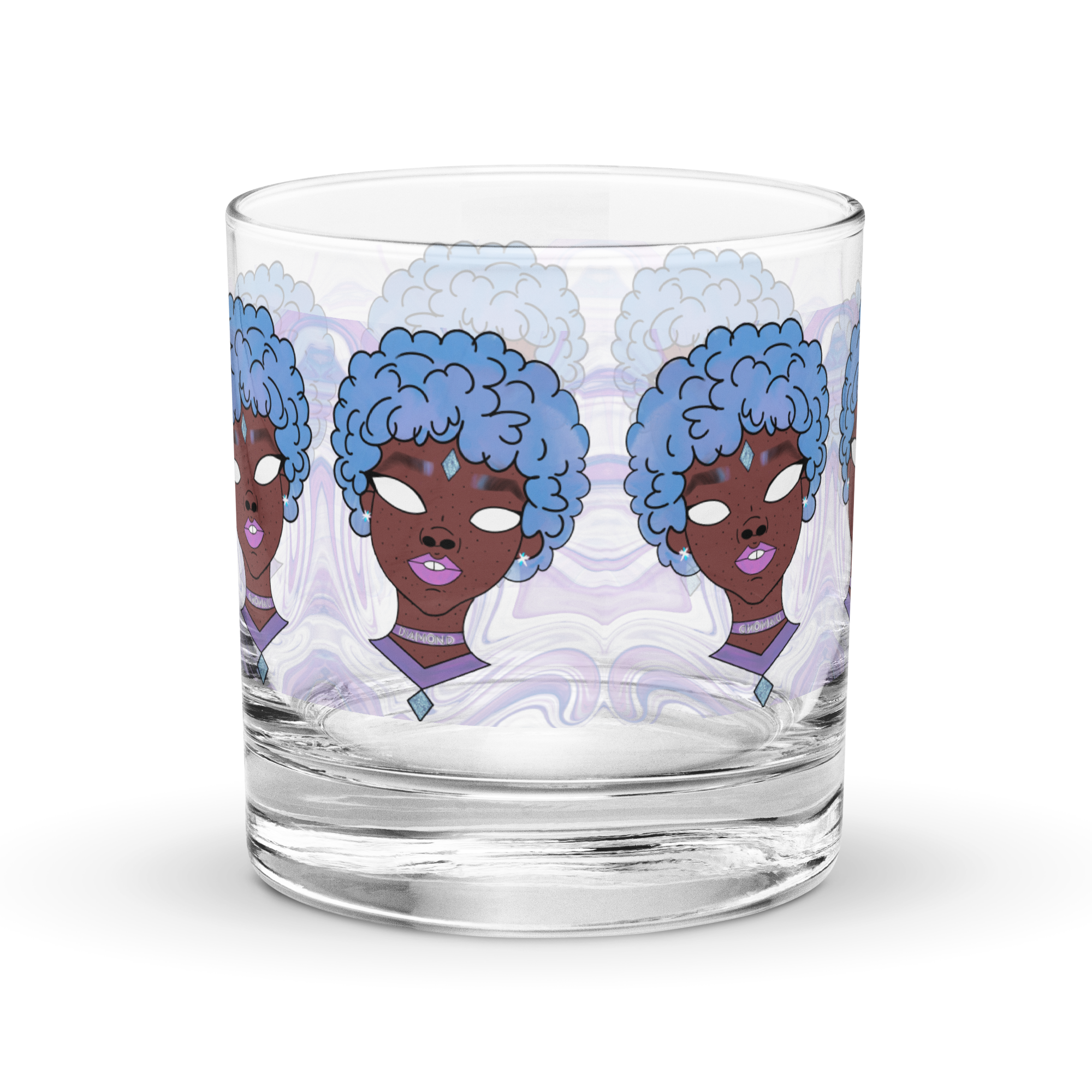 Blue Booberry On The Rocks Glass