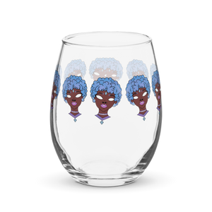 Blue Booberry Stemless Wine Glass