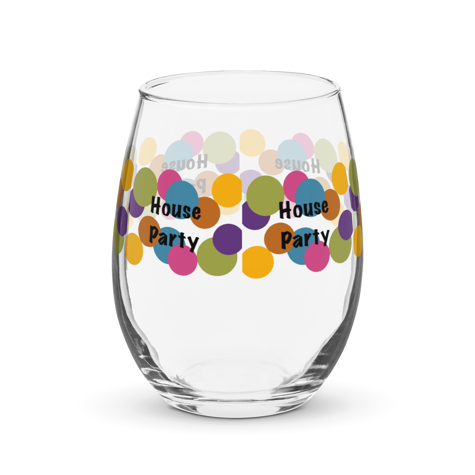 Party In The House Stemless Wine Glass