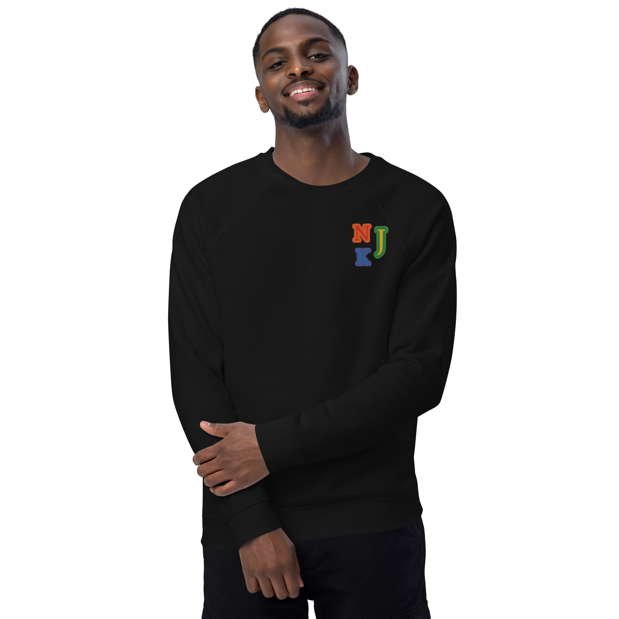 True Pride Unisex Embroidered Organic Raglan Sweatshirt