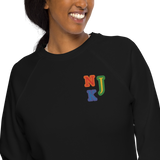 True Pride Unisex Embroidered Organic Raglan Sweatshirt