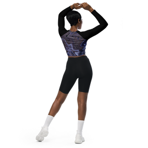 Berry Blues Recycled Long-Sleeve Crop Top