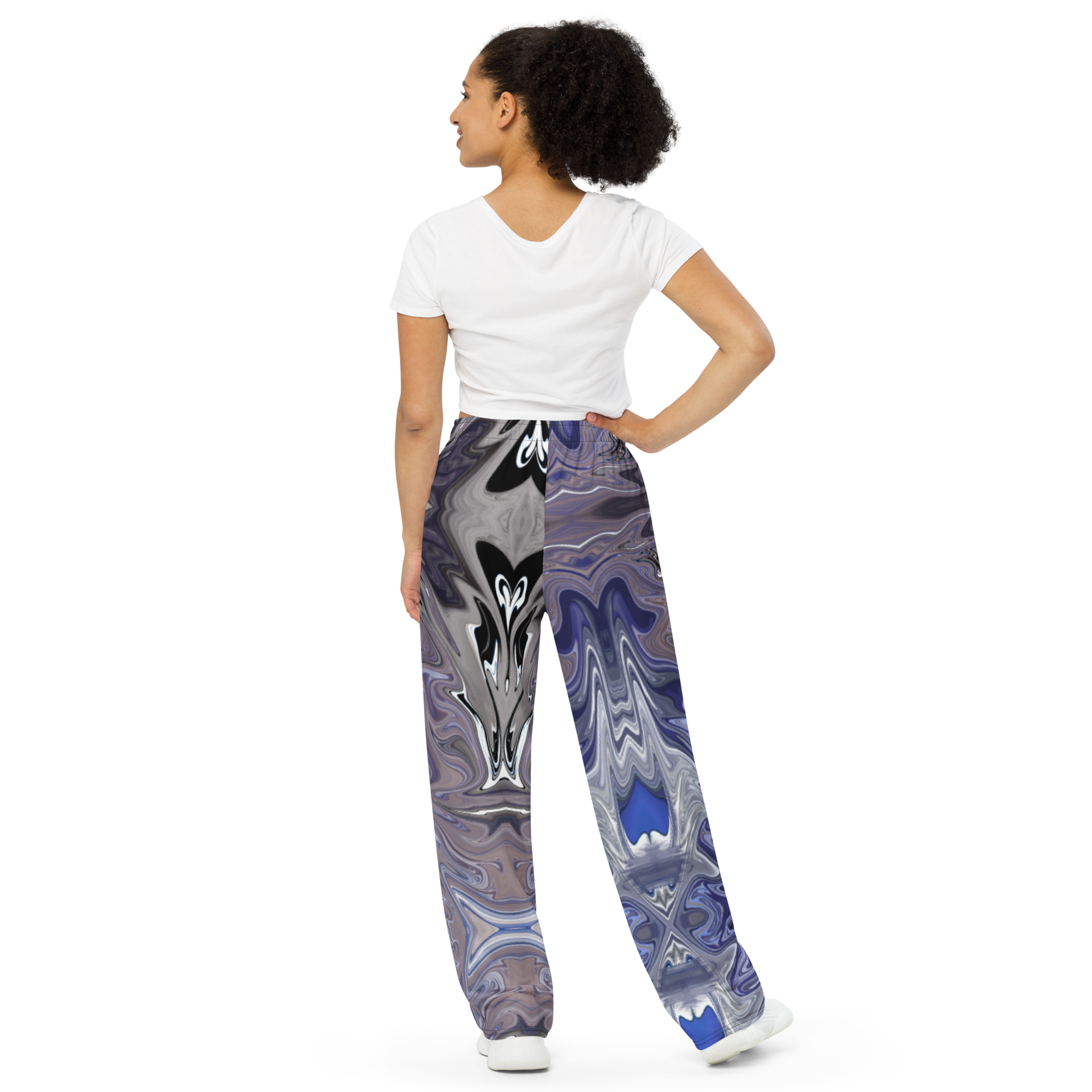 Berry Blues All-Over Print Unisex Wide-Leg Pants