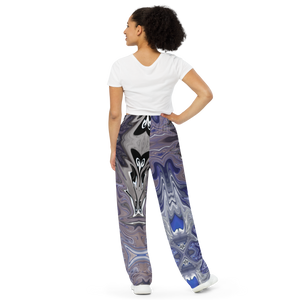 Berry Blues All-Over Print Unisex Wide-Leg Pants