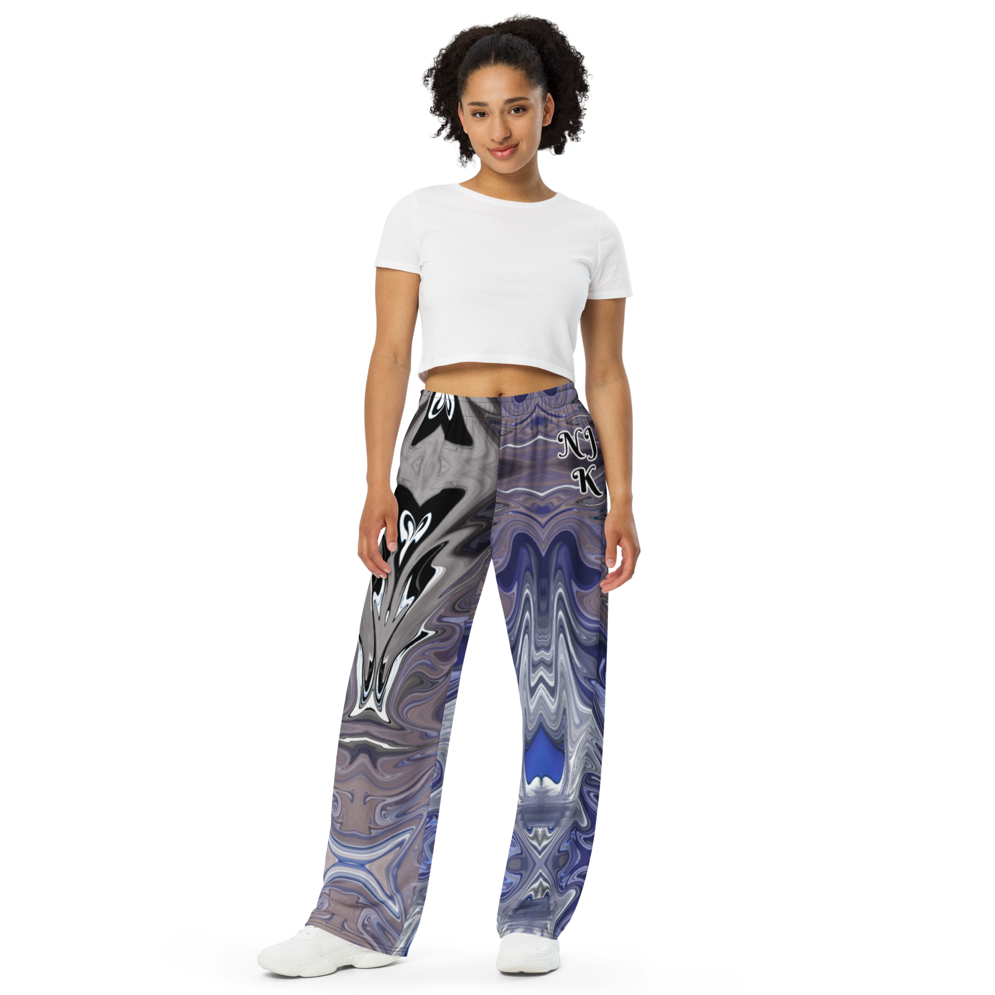 Berry Blues All-Over Print Unisex Wide-Leg Pants