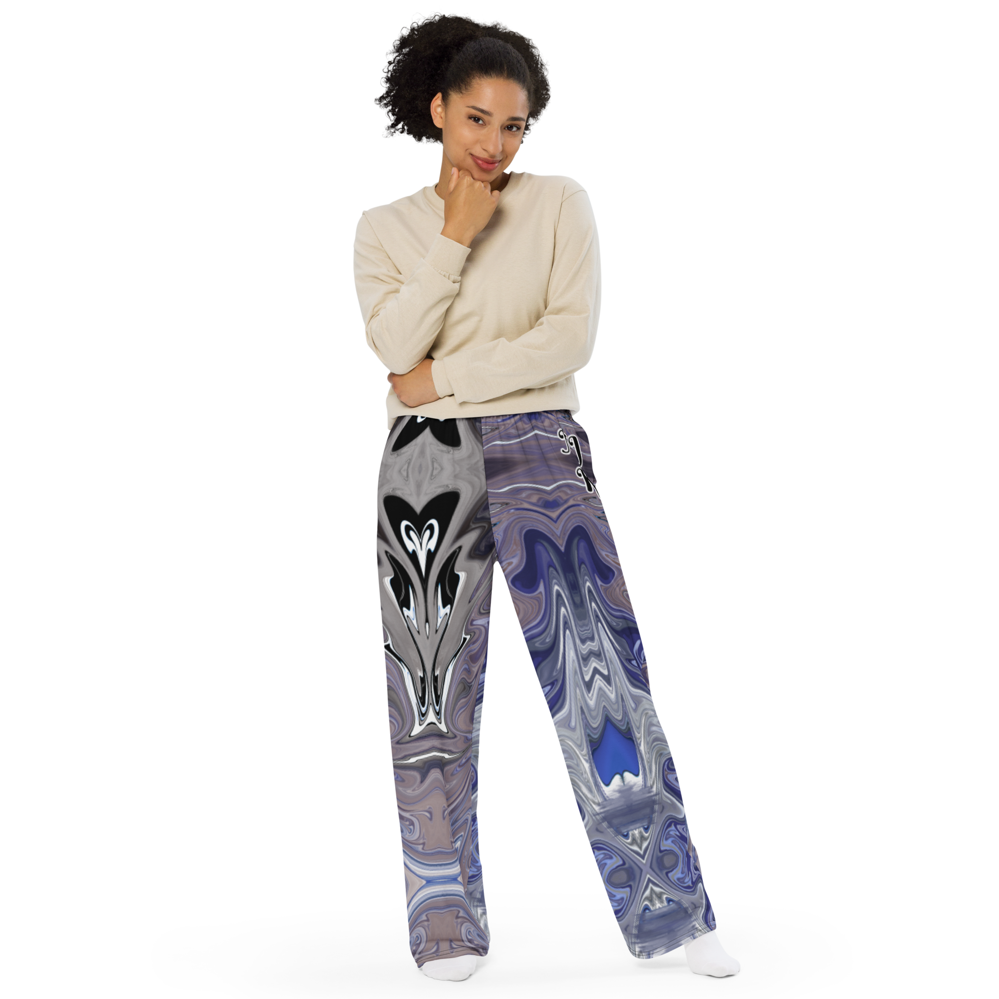 Berry Blues All-Over Print Unisex Wide-Leg Pants