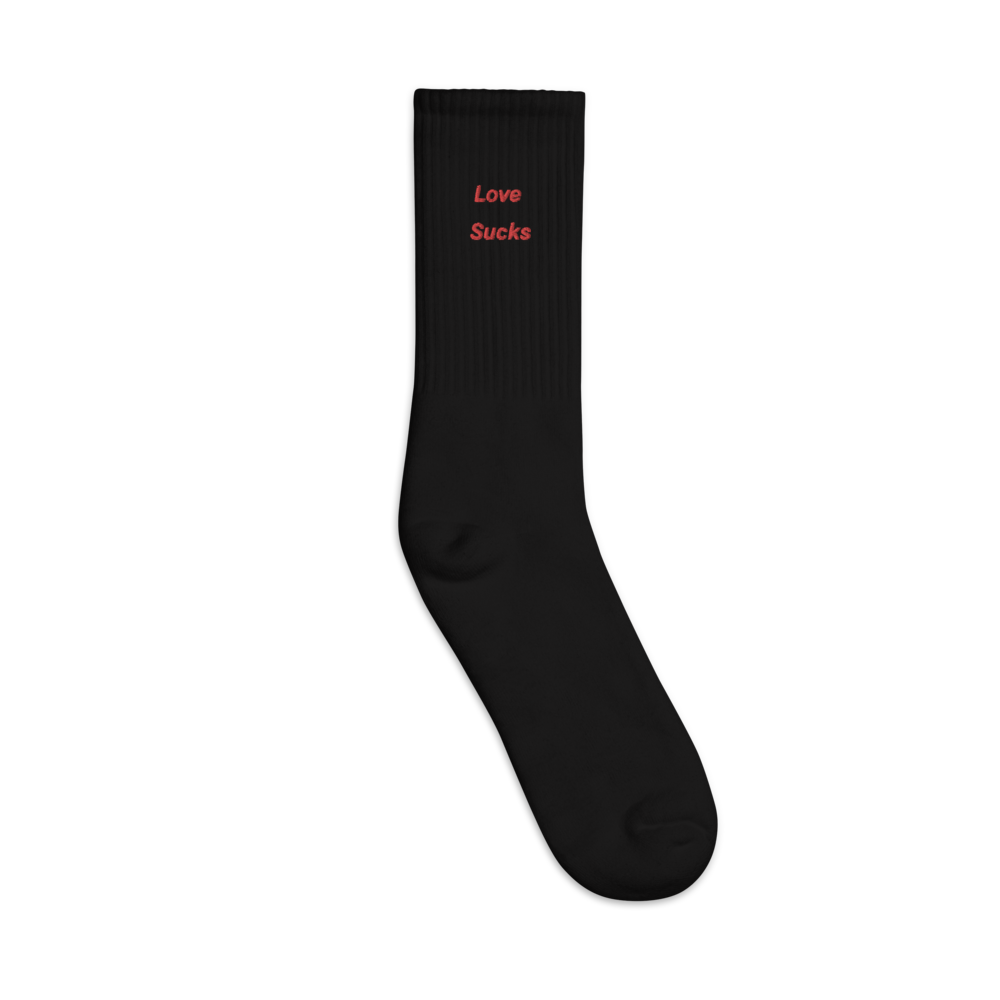 Love Sucks Embroidered Socks