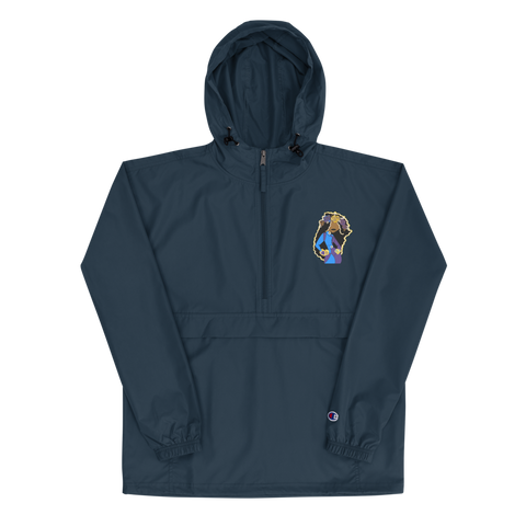 She Goes Embroidered Champion Packable Jacket