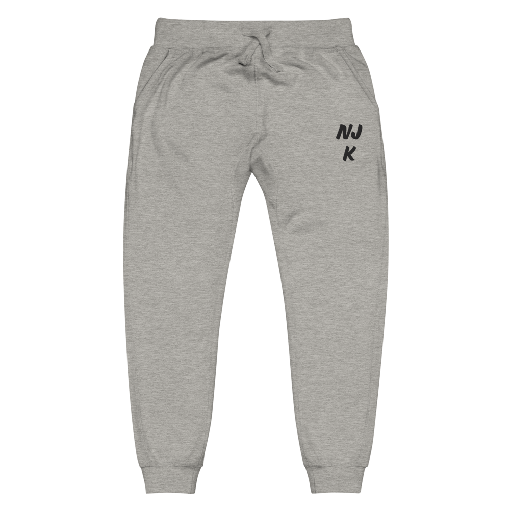 Black NJK Unisex Embroidered Fleece Sweatpants