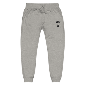 Black NJK Unisex Embroidered Fleece Sweatpants