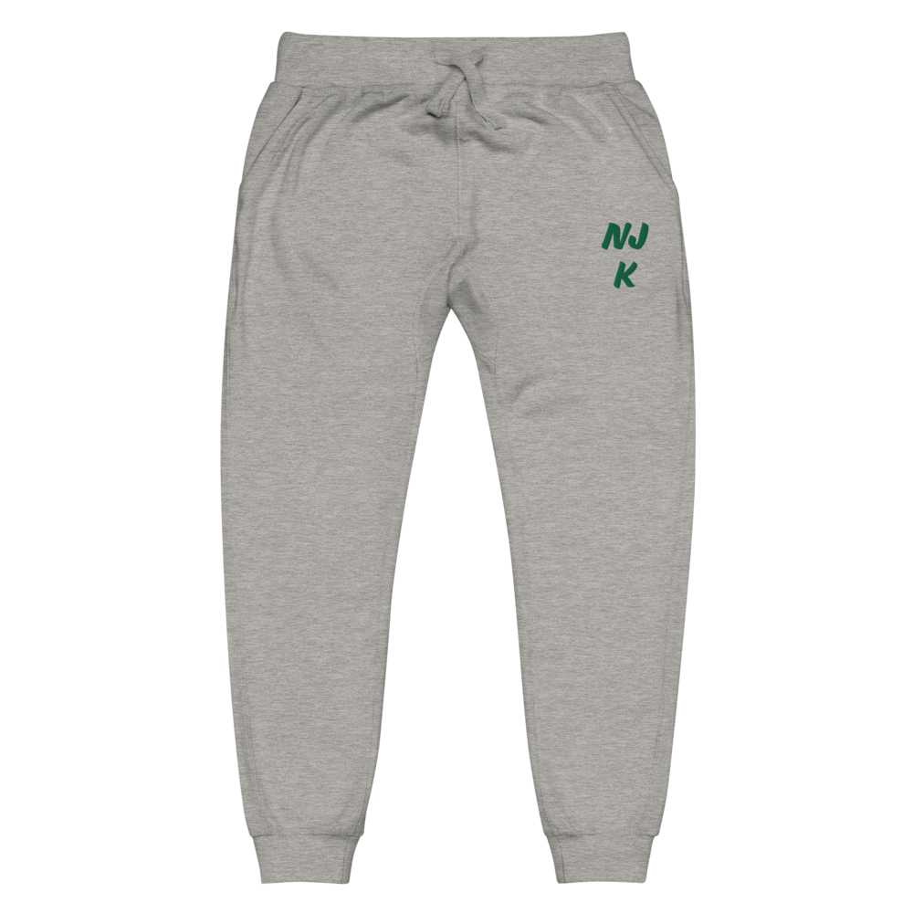 Green NJK Unisex Embroidered Fleece Sweatpants