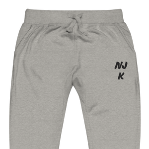 Black NJK Unisex Embroidered Fleece Sweatpants