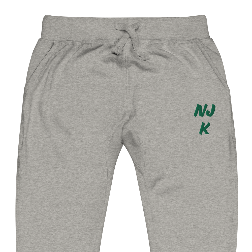 Green NJK Unisex Embroidered Fleece Sweatpants