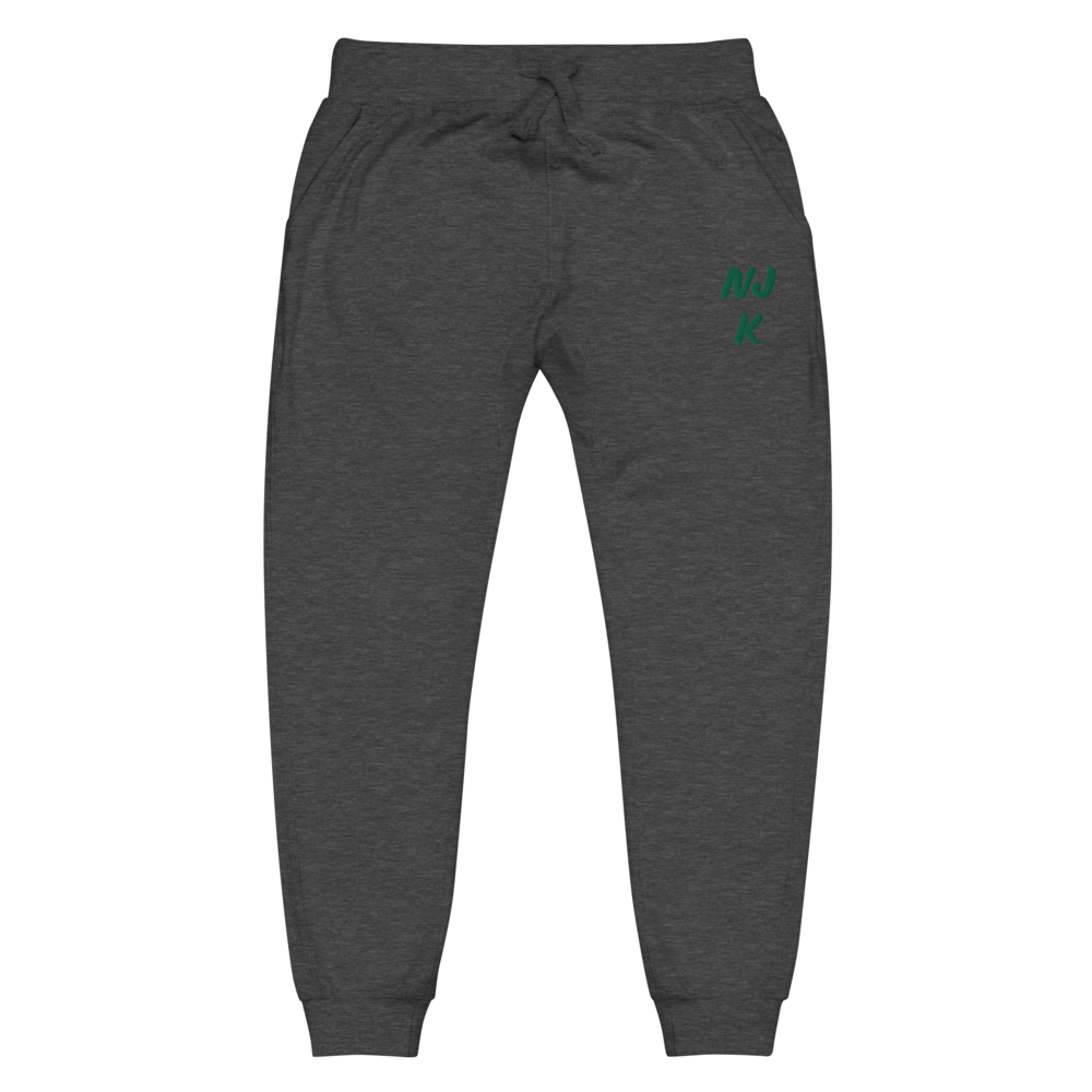 Green NJK Unisex Embroidered Fleece Sweatpants