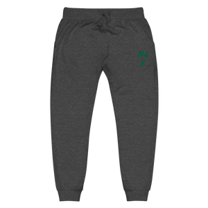 Green NJK Unisex Embroidered Fleece Sweatpants