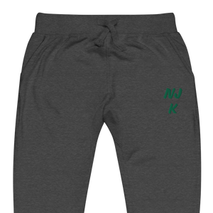 Green NJK Unisex Embroidered Fleece Sweatpants