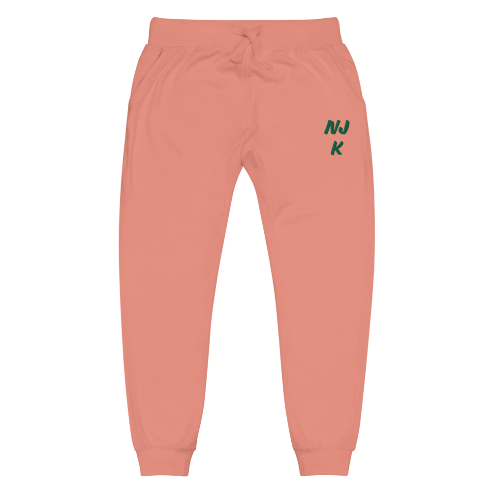 Green NJK Unisex Embroidered Fleece Sweatpants