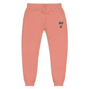 Green NJK Unisex Embroidered Fleece Sweatpants