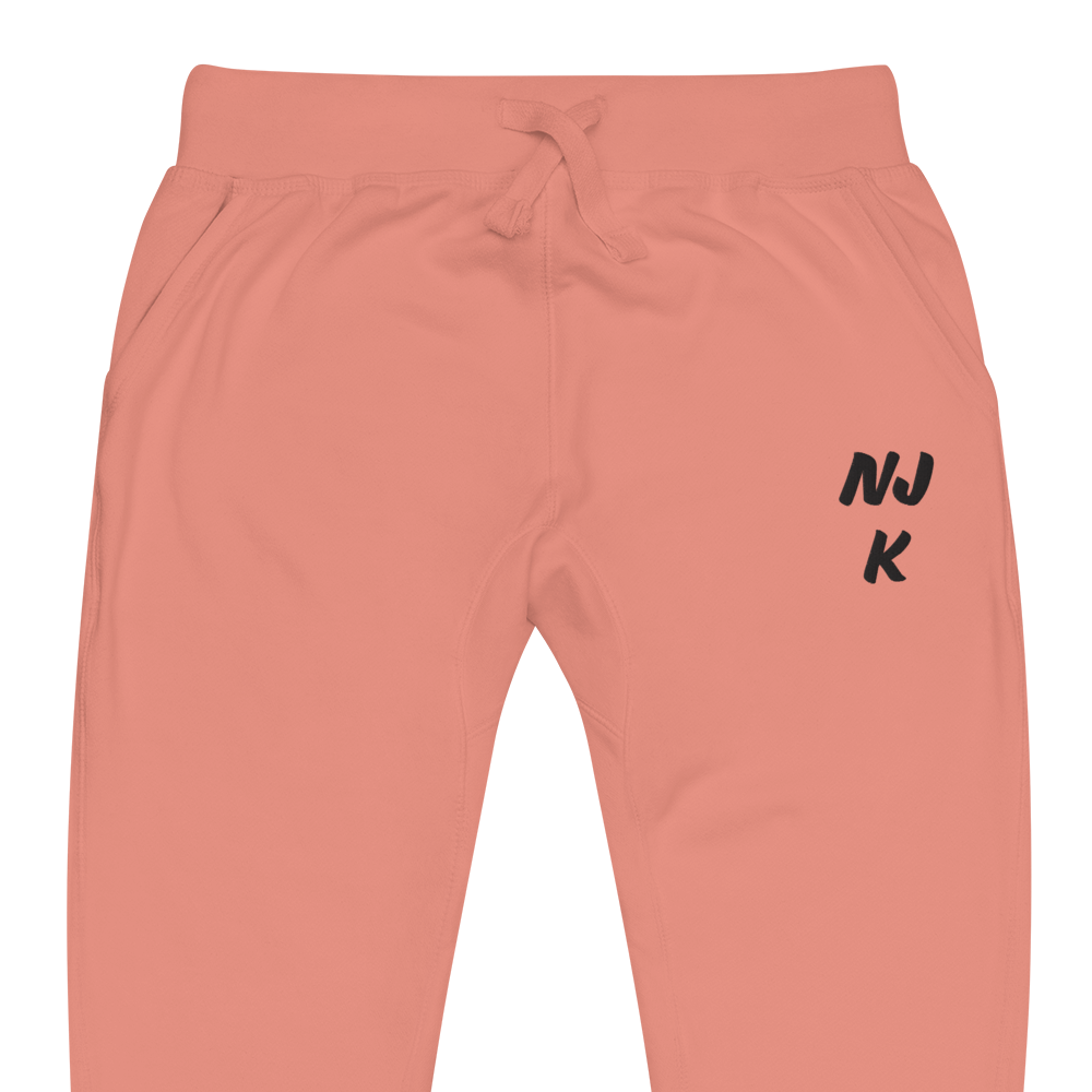 Black NJK Unisex Embroidered Fleece Sweatpants