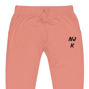 Black NJK Unisex Embroidered Fleece Sweatpants