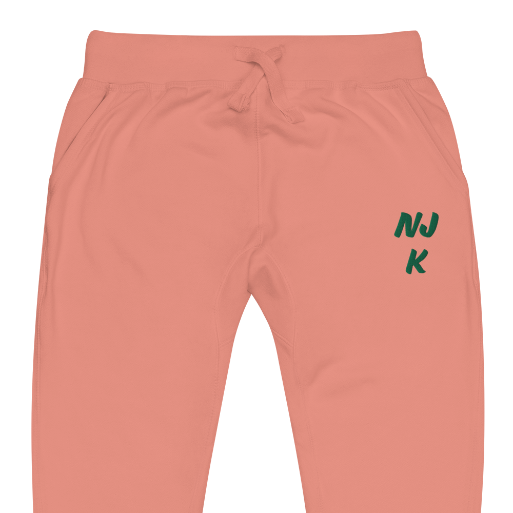 Green NJK Unisex Embroidered Fleece Sweatpants