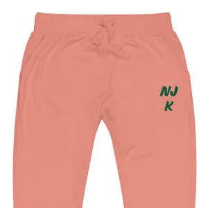 Green NJK Unisex Embroidered Fleece Sweatpants