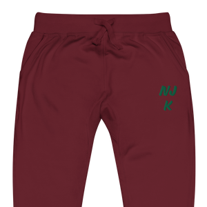 Green NJK Unisex Embroidered Fleece Sweatpants