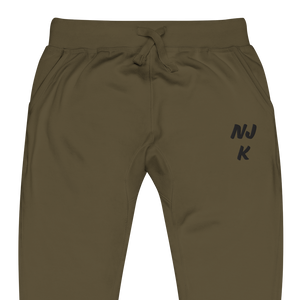 Black NJK Unisex Embroidered Fleece Sweatpants