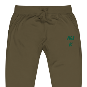 Green NJK Unisex Embroidered Fleece Sweatpants