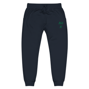 Green NJK Unisex Embroidered Fleece Sweatpants