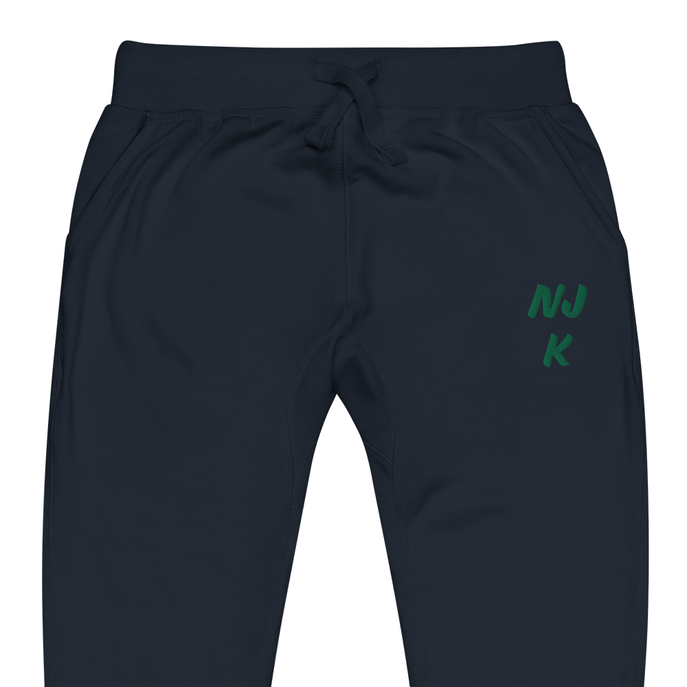 Green NJK Unisex Embroidered Fleece Sweatpants