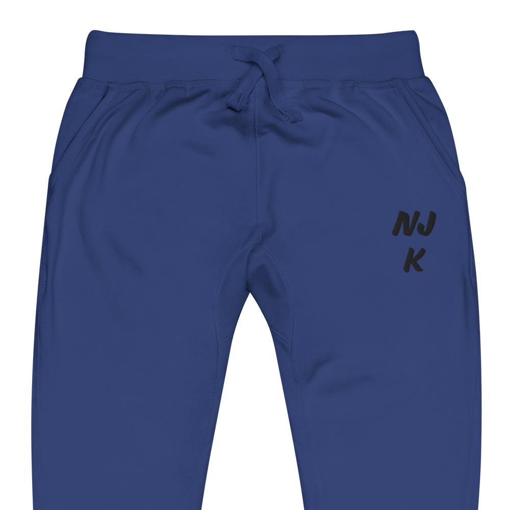 Black NJK Unisex Embroidered Fleece Sweatpants