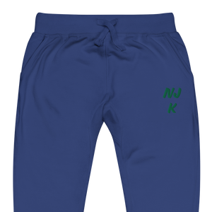 Green NJK Unisex Embroidered Fleece Sweatpants