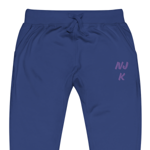 Purple NJK Unisex Embroidered Fleece Sweatpants