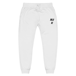 Black NJK Unisex Embroidered Fleece Sweatpants