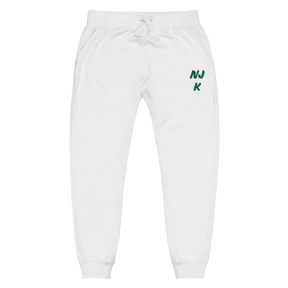 Green NJK Unisex Embroidered Fleece Sweatpants