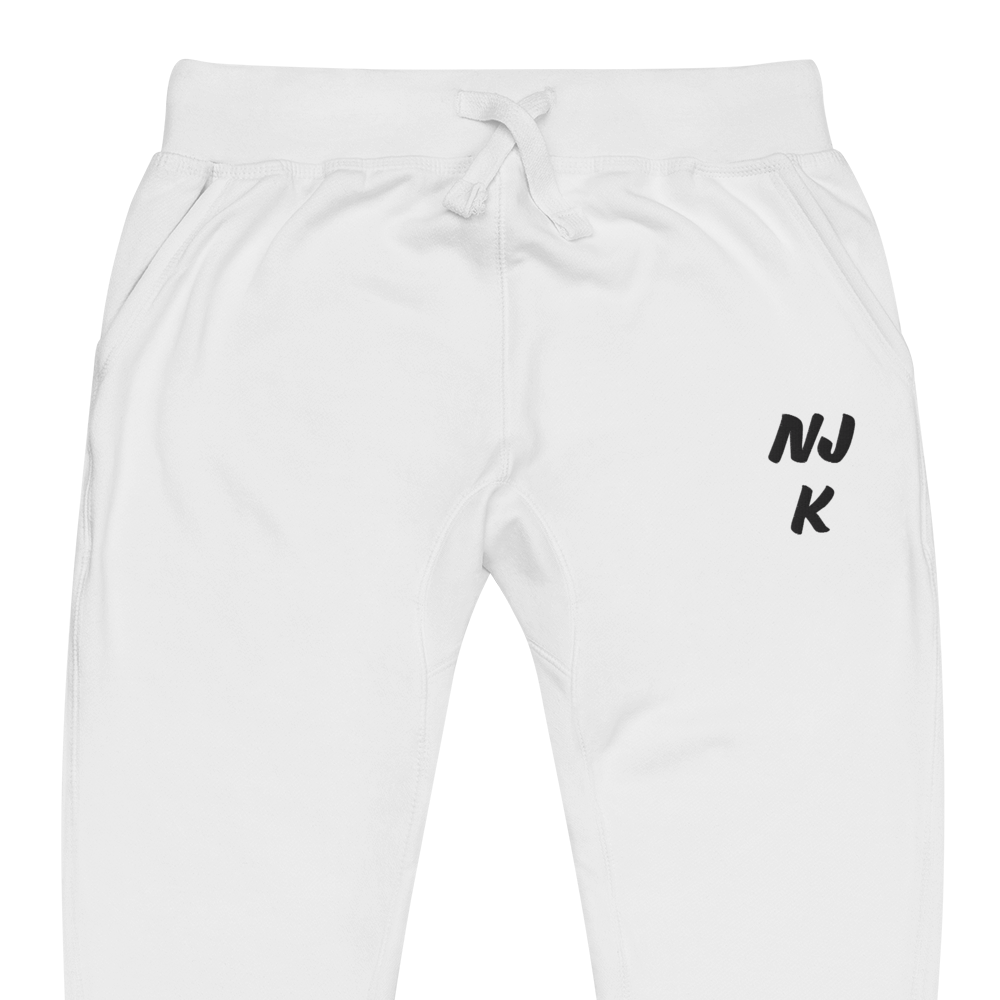 Black NJK Unisex Embroidered Fleece Sweatpants