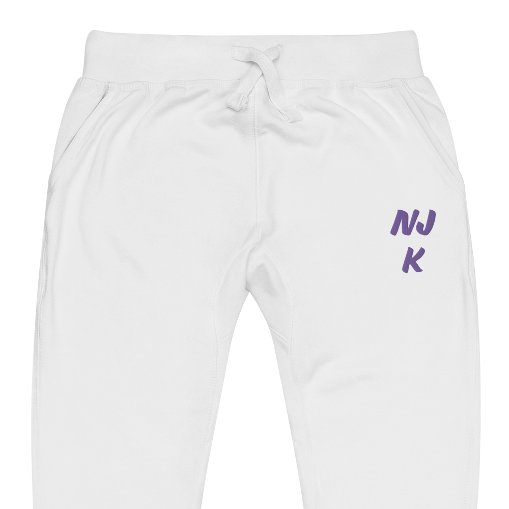 Purple NJK Unisex Embroidered Fleece Sweatpants